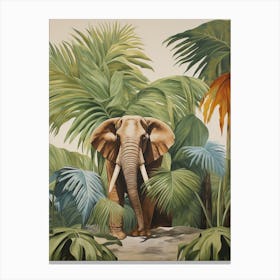 Elephant 4 Tropical Animal Portrait Canvas Print