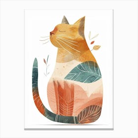 Cymric Cat Clipart Illustration 2 Canvas Print