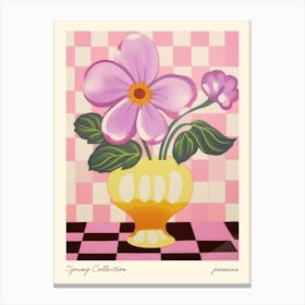 Spring Collection Pansies Flower Vase 4 Canvas Print