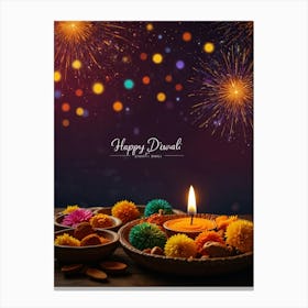 Happy Diwali 3 Canvas Print