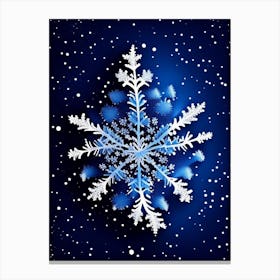 Stellar Dendrites, Snowflakes, Retro Drawing 2 Canvas Print