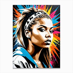 Graffiti Mural Of Beautiful Hip Hop Girl 32 Canvas Print