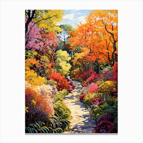 Monets Garden, Usa In Autumn Fall Illustration 2 Canvas Print