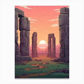 Stonehenge Pixel Art 2 Canvas Print