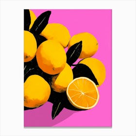 Fresh Lemons (Pink) Canvas Print