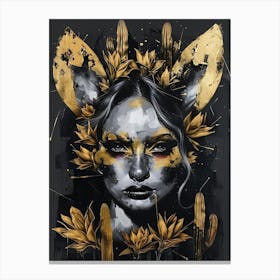 Gold Deer 2 Canvas Print