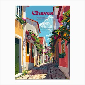 Chaves Portugal Vila Real Digital Travel Illustration Lienzos