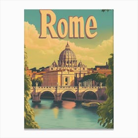 Aihrgdesign A Classic 1960s Travel Poster For Rome Canvas Print