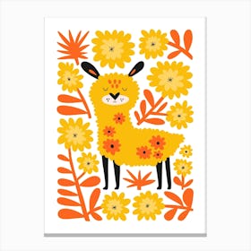 Nursery Llama Animal Canvas Print