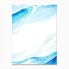 Blue Ocean Wave Watercolor Vertical Composition 51 Canvas Print