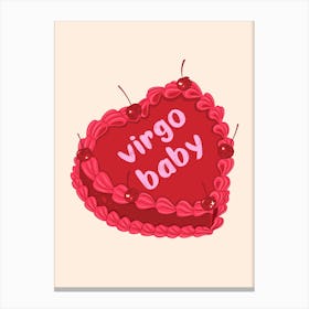 Virgo Baby Zodiac Cake Canvas Print