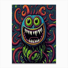 Crazy Monster Art Canvas Print