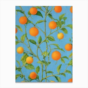 Orange 2 tree Vintage Botanical Canvas Print