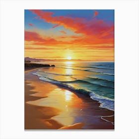 213.Golden sunset,San Francisco,USA. 1 Canvas Print