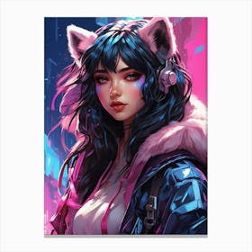 Cat Girl Canvas Print