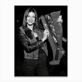 Kendall Jenner Poses Backstage At The Musical Kinky Boots Canvas Print