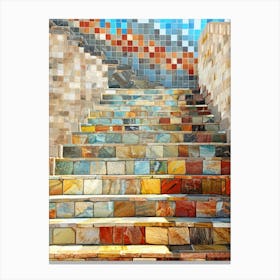 Colorful Stairs Photo Canvas Print