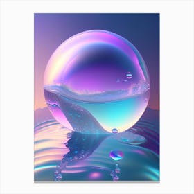 A Bubble Waterscape Holographic 3 Canvas Print