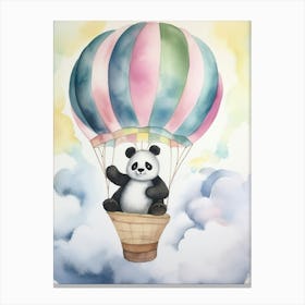 Baby Panda 5 In A Hot Air Balloon Canvas Print