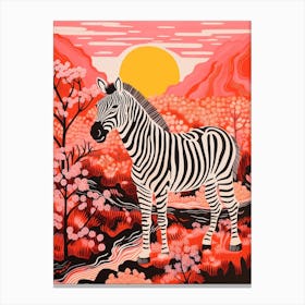 Zebra At Sunrise 3 Canvas Print