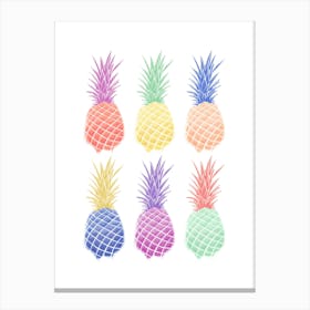 Pineapples Rainbow Canvas Print