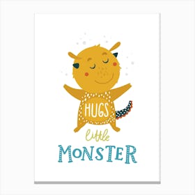 Little Monsters Hug Canvas Print