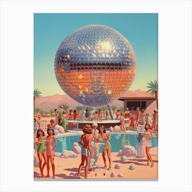 Giant Disco Ball Party In The Desert 0 Canvas Print