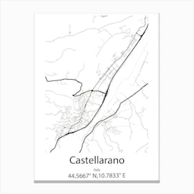 Castellarano,Italy Minimalist Map Stampe su tela