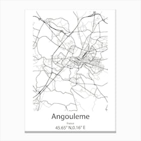 Angouleme,France Minimalist Map Canvas Print