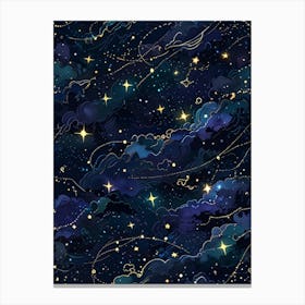 Space Seamless Pattern Canvas Print