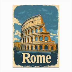 Aihrgdesign A Vintage Travel Poster Of Rome 3 Canvas Print