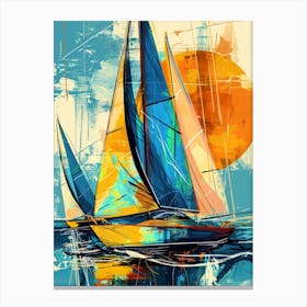 Sailboats At Sunset sport Canvas Print