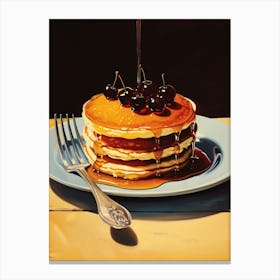 Vintage Cookbook Pancakes 2 Canvas Print