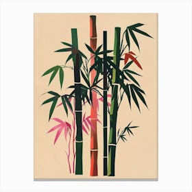 Bamboo Tree Colourful Illustration 4 Canvas Print