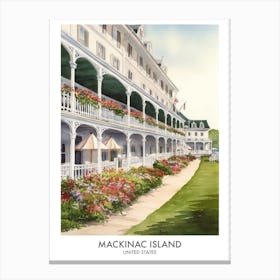 Mackinac Island 2 Watercolour Travel Poster Canvas Print