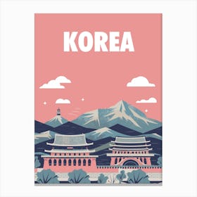 Korea Travel Poster Canvas Print