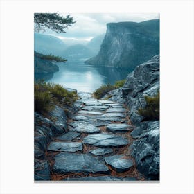 Stone Path To A Lake Canvas Print