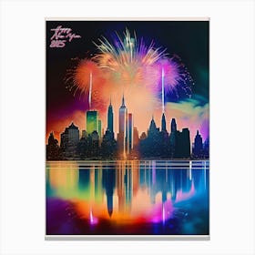 New York City Skyline, Happy New Year 2025 Canvas Print