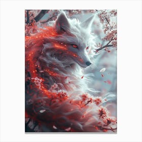 Beautiful Fantasy White Fox 19 Canvas Print