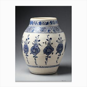 Chinese Blue And White Vase.7 Canvas Print