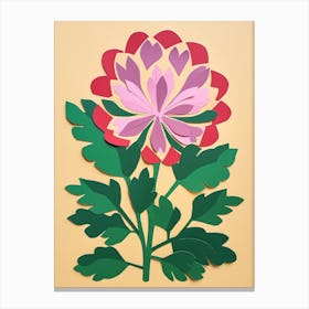 Cut Out Style Flower Art Protea 1 Canvas Print
