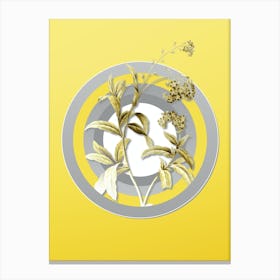 Botanical Water Forget Me Not in Gray and Yellow Gradient n.324 Canvas Print