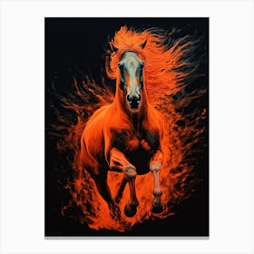 A Horse Painting In The Style Of Palette Negative Painting 3 Canvas Print