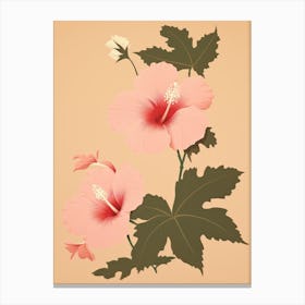 Hibiscus Flower Big Bold Illustration 2 Canvas Print