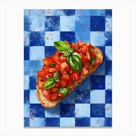 Bruscetta Blue Checkerboard 2 Canvas Print