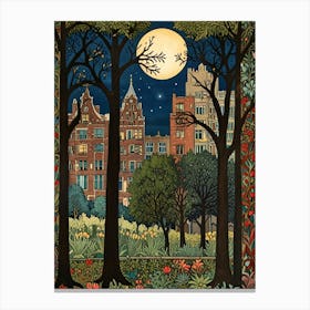 William Morris Moonlight In The Park 3 Canvas Print