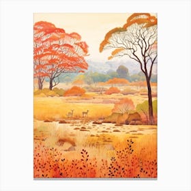Autumn National Park Painting Ranthambore National Park India 1 Canvas Print