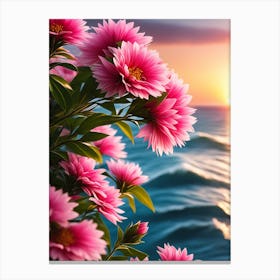 Sunset Flowers Canvas Print