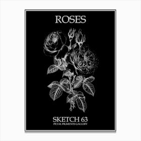 Roses Sketch 63 Poster Inverted Canvas Print