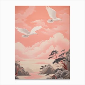 Vintage Japanese Inspired Bird Print Osprey 3 Canvas Print
